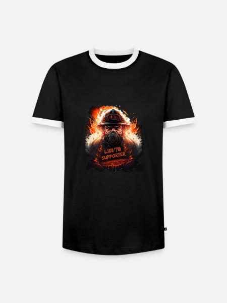 Feuerwehr Support - Männer Kontrast-T-Shirt - Schwarz/Weiß
