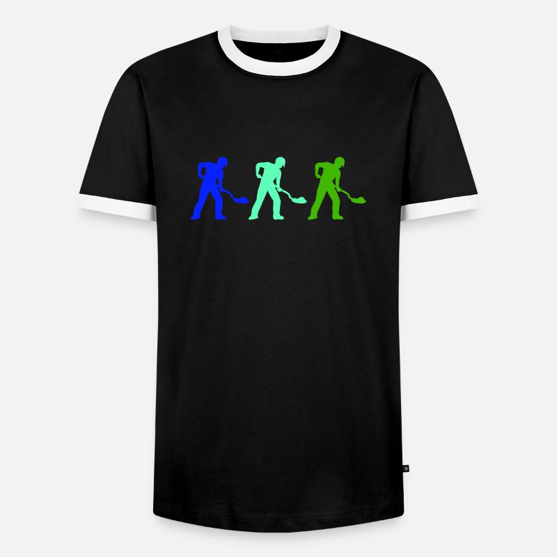 Construction worker 3 - Men's Ringer Shirt - black/white