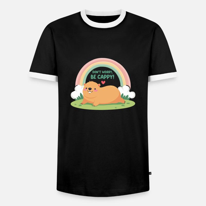 Dont Worry Be Cappy - Men's Ringer Shirt - black/white