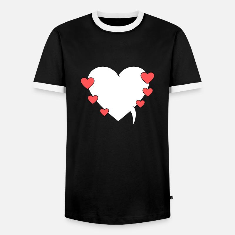 Speech bubble with hearts - Men's Ringer Shirt - black/white