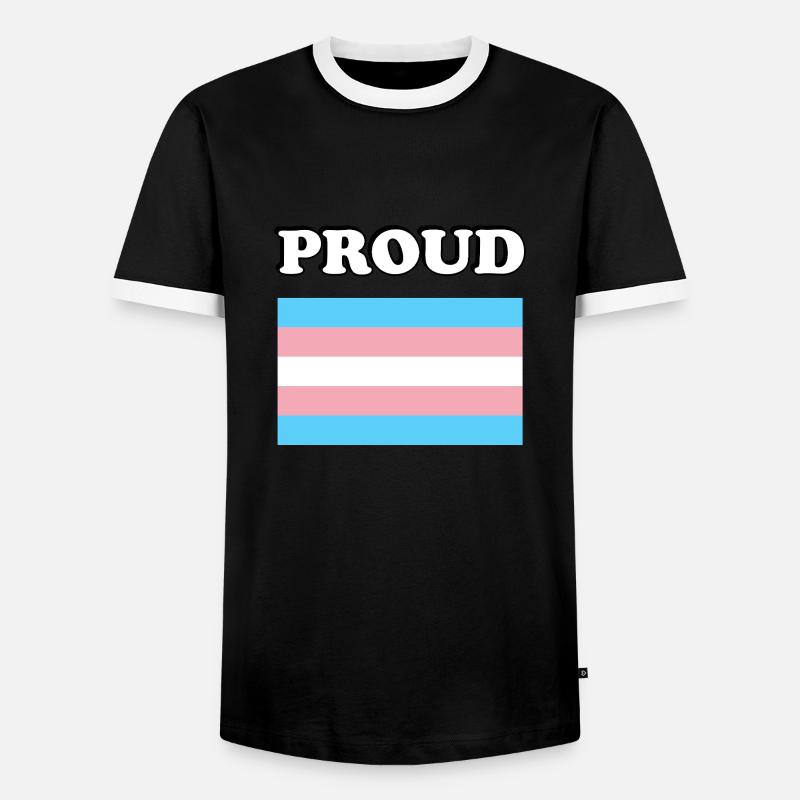 Trans Pride transpride Flag - Men's Ringer Shirt - black/white