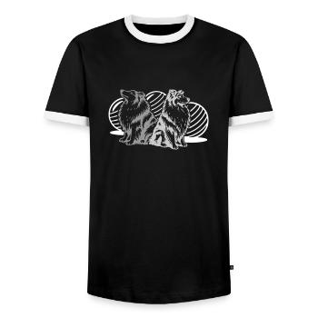 Driftball (3 couleurs) - T-shirt contrasté Homme - noir/blanc - Devant - AI Model Female 172 light (172cm) & AI Model Male 178 light (178cm)