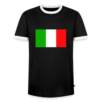 Italie, Italie, drapeau, drapeau - T-shirt contrasté Homme - noir/blanc - Devant - AI Model Female 172 light (172cm) & AI Model Male 178 light (178cm)
