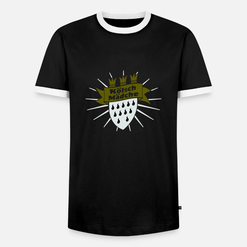Kölsch Mädche - Männer Kontrast-T-Shirt - Schwarz/Weiß