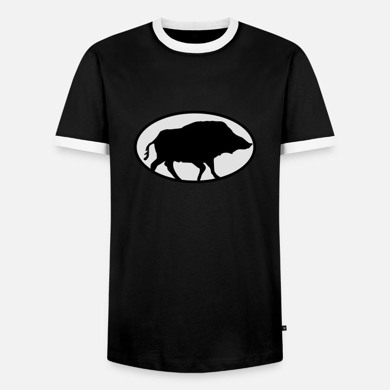 Boar - Men's Ringer Shirt - black/white