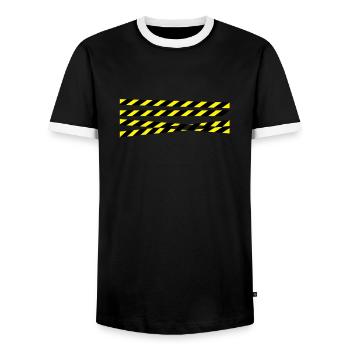 ansperrband__f2 - Men's Ringer Shirt - black/white - Front - AI Model Female 172 light (172cm) & AI Model Male 178 light (178cm)