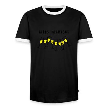 sekt girls nightout - Männer Kontrast-T-Shirt - Schwarz/Weiß - Vorne - AI Model Female 172 light (172cm) & AI Model Male 178 light (178cm)