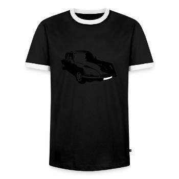 vintage old car - Men's Ringer Shirt - black/white - Front - AI Model Female 172 light (172cm) & AI Model Male 178 light (178cm)