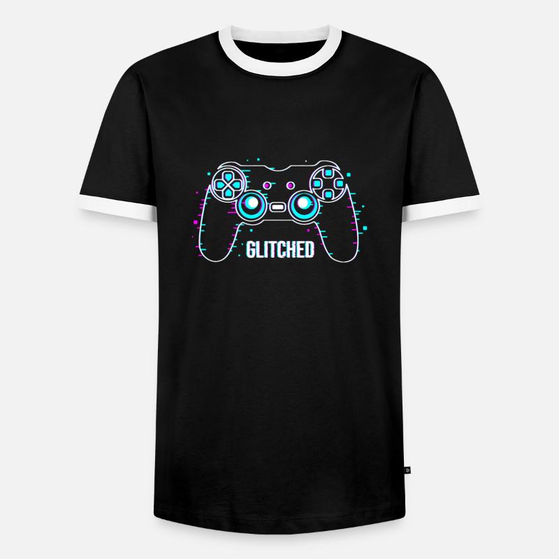 Gaming Controller - Men's Ringer Shirt - black/white