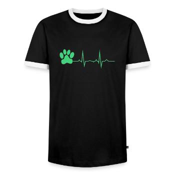 Heartbeat Patte - T-shirt contrasté Homme - noir/blanc - Devant - AI Model Female 172 light (172cm) & AI Model Male 178 light (178cm)
