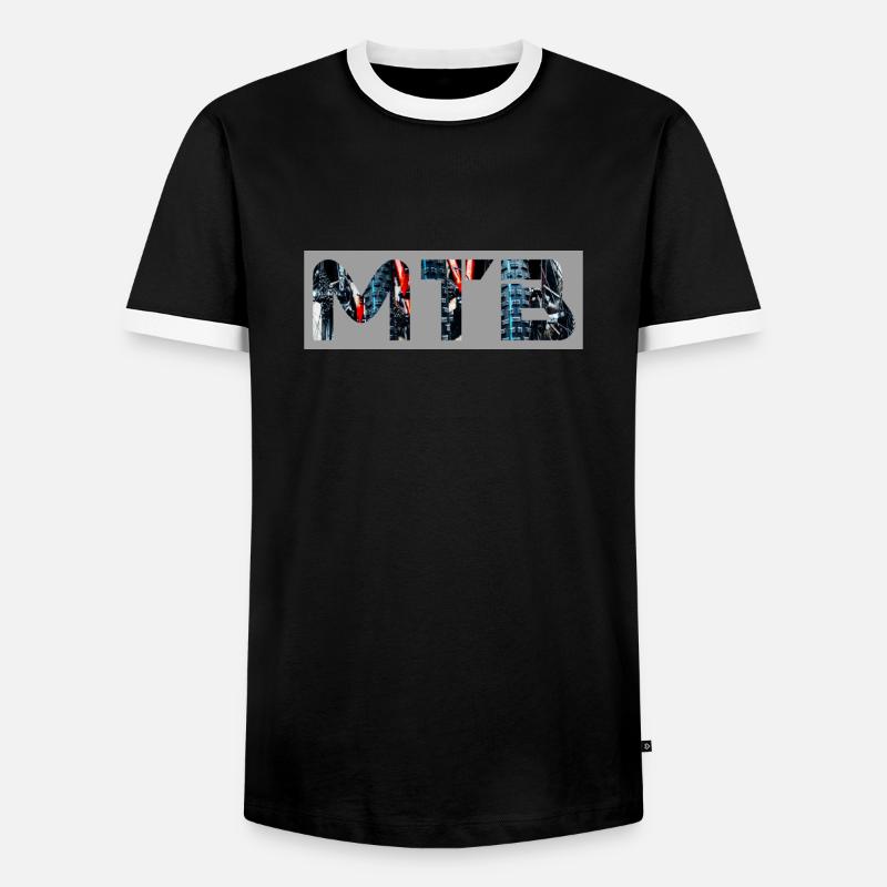 MTB - Männer Kontrast-T-Shirt - Schwarz/Weiß