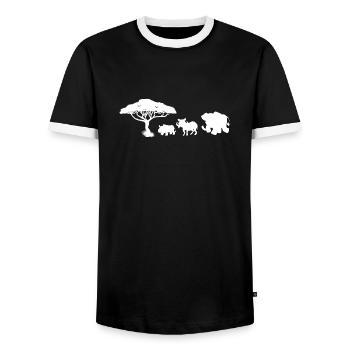 Safari Zoo Animal Safari Zoo - Men's Ringer Shirt - black/white - Front - AI Model Female 172 light (172cm) & AI Model Male 178 light (178cm)
