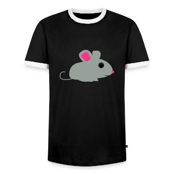 maus - Männer Kontrast-T-Shirt - Schwarz/Weiß - Vorne - AI Model Female 172 light (172cm) & AI Model Male 178 light (178cm)