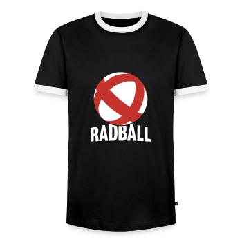 Chemise Radball White Ball Cyclisme en salle - T-shirt contrasté Homme - noir/blanc - Devant - AI Model Female 172 light (172cm) & AI Model Male 178 light (178cm)