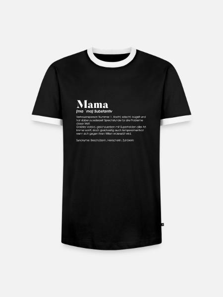 Mama Substantiv - Männer Kontrast-T-Shirt - Schwarz/Weiß