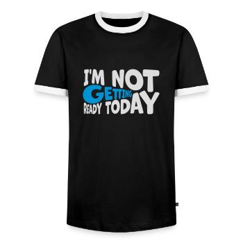 ne pas se préparer aujourd’hui - T-shirt contrasté Homme - noir/blanc - Devant - AI Model Female 172 light (172cm) & AI Model Male 178 light (178cm)
