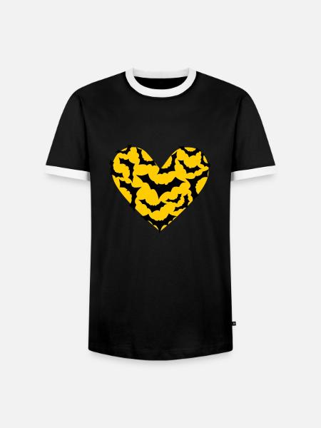 Field Mus Hjerte Bat Moon - Herre kontrast-T-shirt - sort/hvid