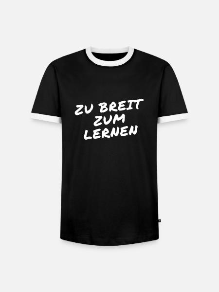 Zu breit zum lernen - Männer Kontrast-T-Shirt - Schwarz/Weiß