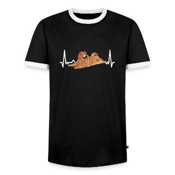 Chow Chow Hund - Männer Kontrast-T-Shirt - Schwarz/Weiß - Vorne - AI Model Female 172 light (172cm) & AI Model Male 178 light (178cm)