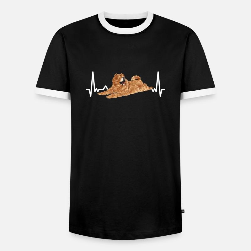 Chow Chow Hund - Männer Kontrast-T-Shirt - Schwarz/Weiß