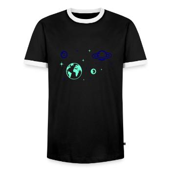 universum - Männer Kontrast-T-Shirt - Schwarz/Weiß - Vorne - AI Model Female 172 light (172cm) & AI Model Male 178 light (178cm)