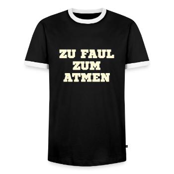 Zu faul zum atmen - Männer Kontrast-T-Shirt - Schwarz/Weiß - Vorne - AI Model Female 172 light (172cm) & AI Model Male 178 light (178cm)