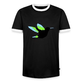 kolibri - Männer Kontrast-T-Shirt - Schwarz/Weiß - Vorne - AI Model Female 172 light (172cm) & AI Model Male 178 light (178cm)