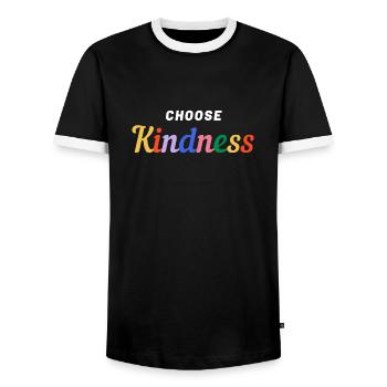 Choose Kindness-Pride - Männer Kontrast-T-Shirt - Schwarz/Weiß - Vorne - AI Model Female 172 light (172cm) & AI Model Male 178 light (178cm)