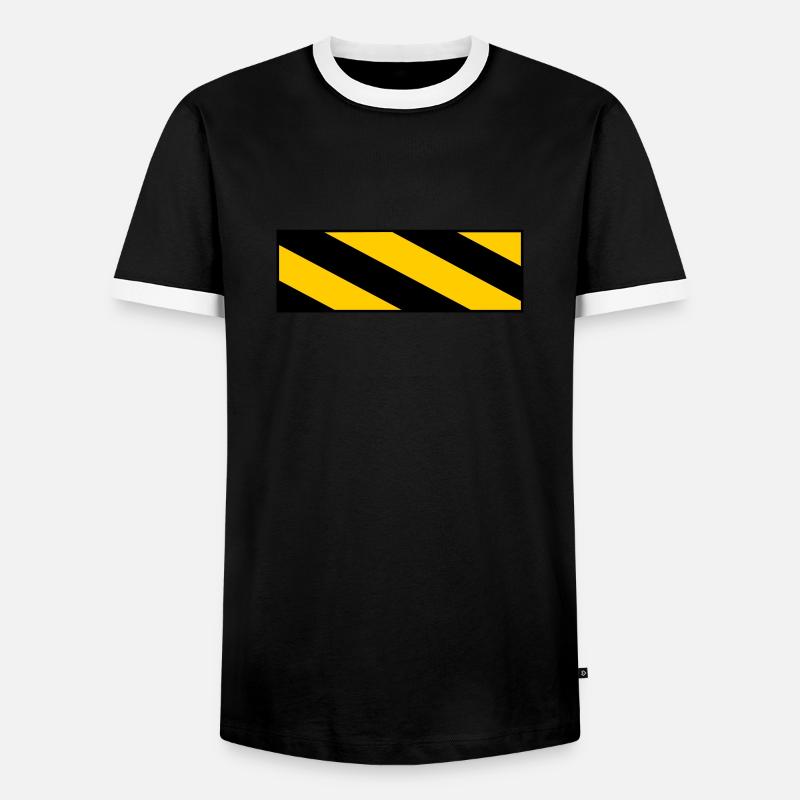 Warning sign - Men's Ringer Shirt - black/white