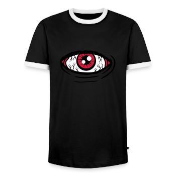 Grand yeux - T-shirt contrasté Homme - noir/blanc - Devant - AI Model Female 172 light (172cm) & AI Model Male 178 light (178cm)