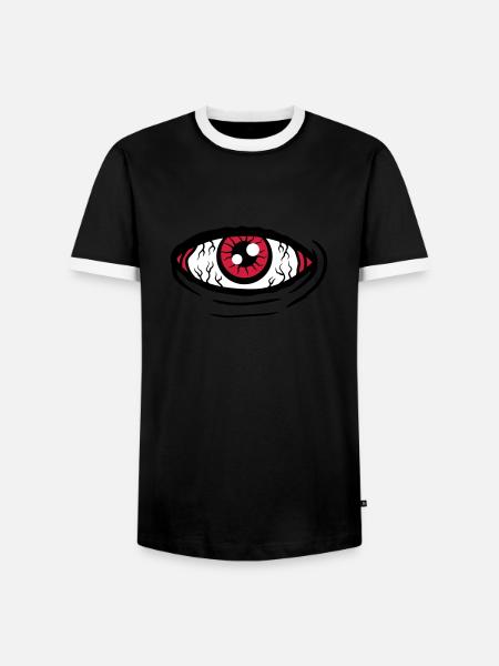 Big all-seeing eye - Men's Ringer Shirt - black/white