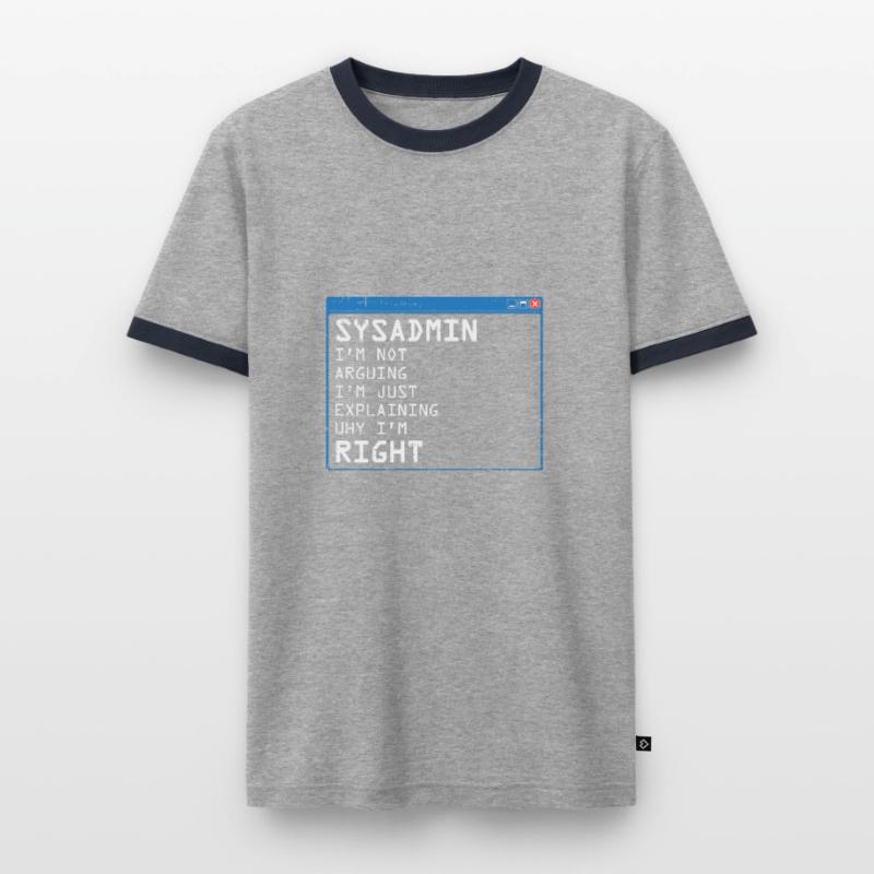 System Admin Administrator computer programmer Men's Ringer Shirt