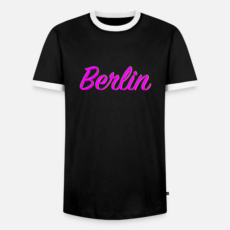 Berlin - Männer Kontrast-T-Shirt - Schwarz/Weiß