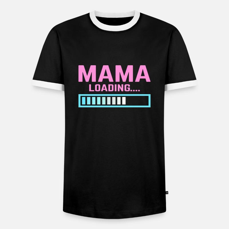 Mum loading mama mom - Men's Ringer Shirt - black/white