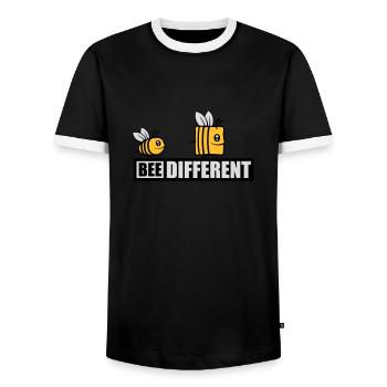 bee different saying quote - Men's Ringer Shirt - black/white - Front - AI Model Female 172 light (172cm) & AI Model Male 178 light (178cm)