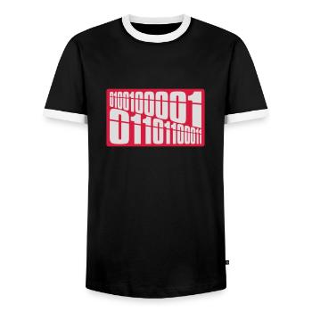 Langage de programme de code binaire - T-shirt contrasté Homme - noir/blanc - Devant - AI Model Female 172 light (172cm) & AI Model Male 178 light (178cm)