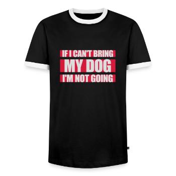 Citation Apportez mon chien - T-shirt contrasté Homme - noir/blanc - Devant - AI Model Female 172 light (172cm) & AI Model Male 178 light (178cm)