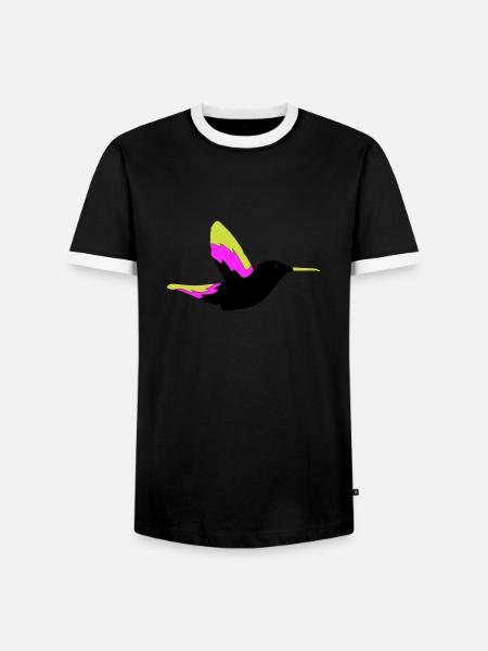 Hummingbird Bird 1 - Men's Ringer Shirt - black/white