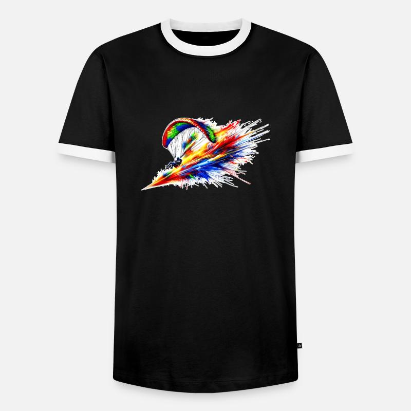 Paragleiter - Farbsplash - Männer Kontrast-T-Shirt - Schwarz/Weiß