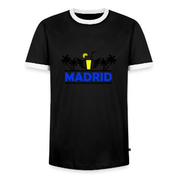 Madrid 2 - T-shirt contrasté Homme - noir/blanc - Devant - AI Model Female 172 light (172cm) & AI Model Male 178 light (178cm)