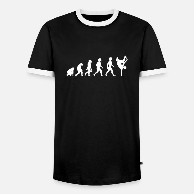 Evolution Breakdance Breaking Breakdancing Hip-Hop - Männer Kontrast-T-Shirt - Schwarz/Weiß