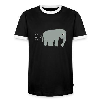 elephant_fart - T-shirt contrasté Homme - noir/blanc - Devant - AI Model Female 172 light (172cm) & AI Model Male 178 light (178cm)