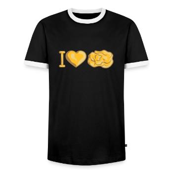 I Love Gold - Männer Kontrast-T-Shirt - Schwarz/Weiß - Vorne - AI Model Female 172 light (172cm) & AI Model Male 178 light (178cm)