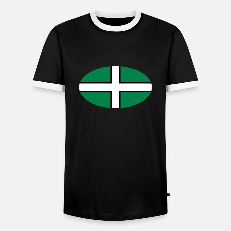 Devon Flag - Men's Ringer Shirt - black/white