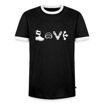 Snowboard Snowboarder - T-shirt contrasté Homme - noir/blanc - Devant - AI Model Female 172 light (172cm) & AI Model Male 178 light (178cm)