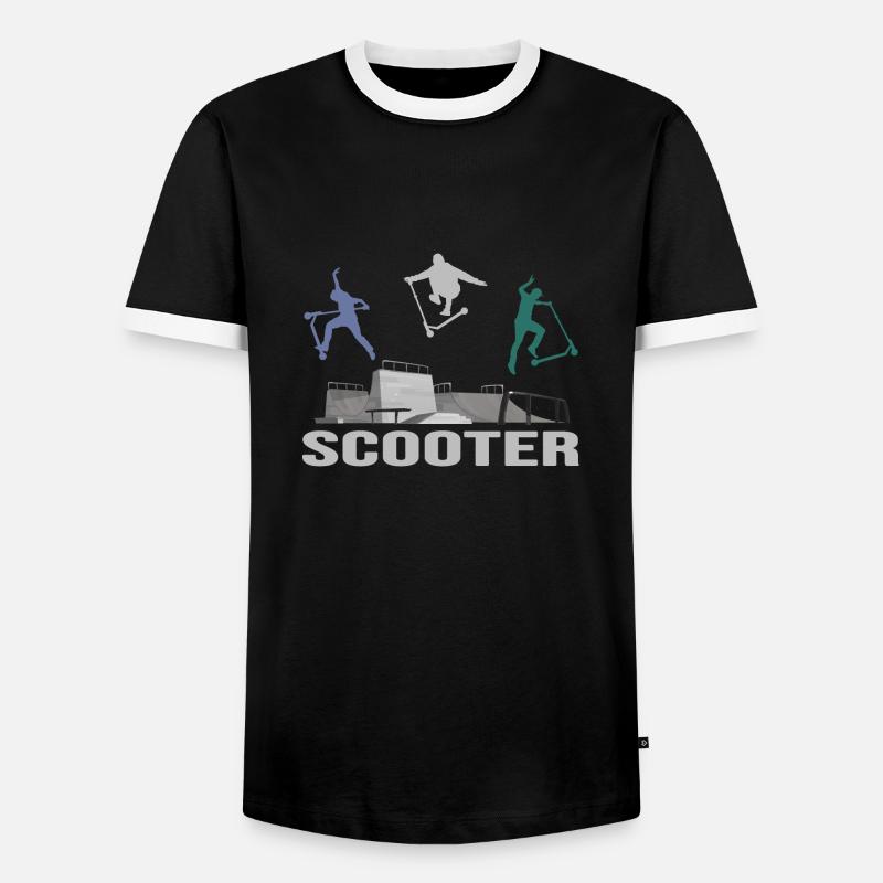 stuntscooter rollerscooter scooter e-scooter - Männer Kontrast-T-Shirt - Schwarz/Weiß