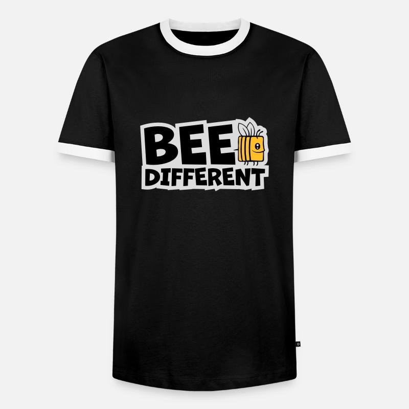 bee different Spruch Zitat - Männer Kontrast-T-Shirt - Schwarz/Weiß