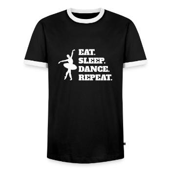 Ballet Dancer Gift Dance Ballerina Dance Class - Men's Ringer Shirt - black/white - Front - AI Model Female 172 light (172cm) & AI Model Male 178 light (178cm)