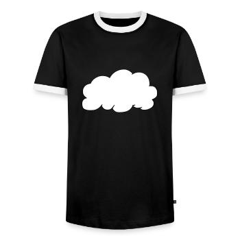 Weather Cloud Clouds Rain Sky Vector 18 - Men's Ringer Shirt - black/white - Front - AI Model Female 172 light (172cm) & AI Model Male 178 light (178cm)
