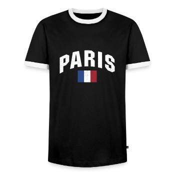 Französisch Paris Frankreich Franzose - Männer Kontrast-T-Shirt - Schwarz/Weiß - Vorne - AI Model Female 172 light (172cm) & AI Model Male 178 light (178cm)